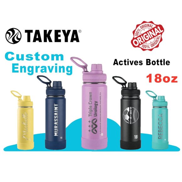 18oz Takeya Activate Water Bottles | Personalized Stainless Steel - Picture 1 of 8